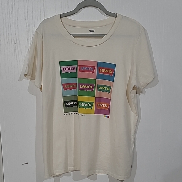 Levi's Multicolor Logo Graphic Tee - Cream Size 1X - Picture 6 of 6